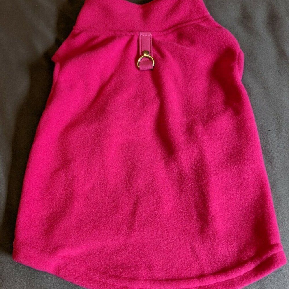 DAILY LIFESTYLE SMALL DOG PLUSH WARM WINDPROOF WINTER VEST - HOT PINK